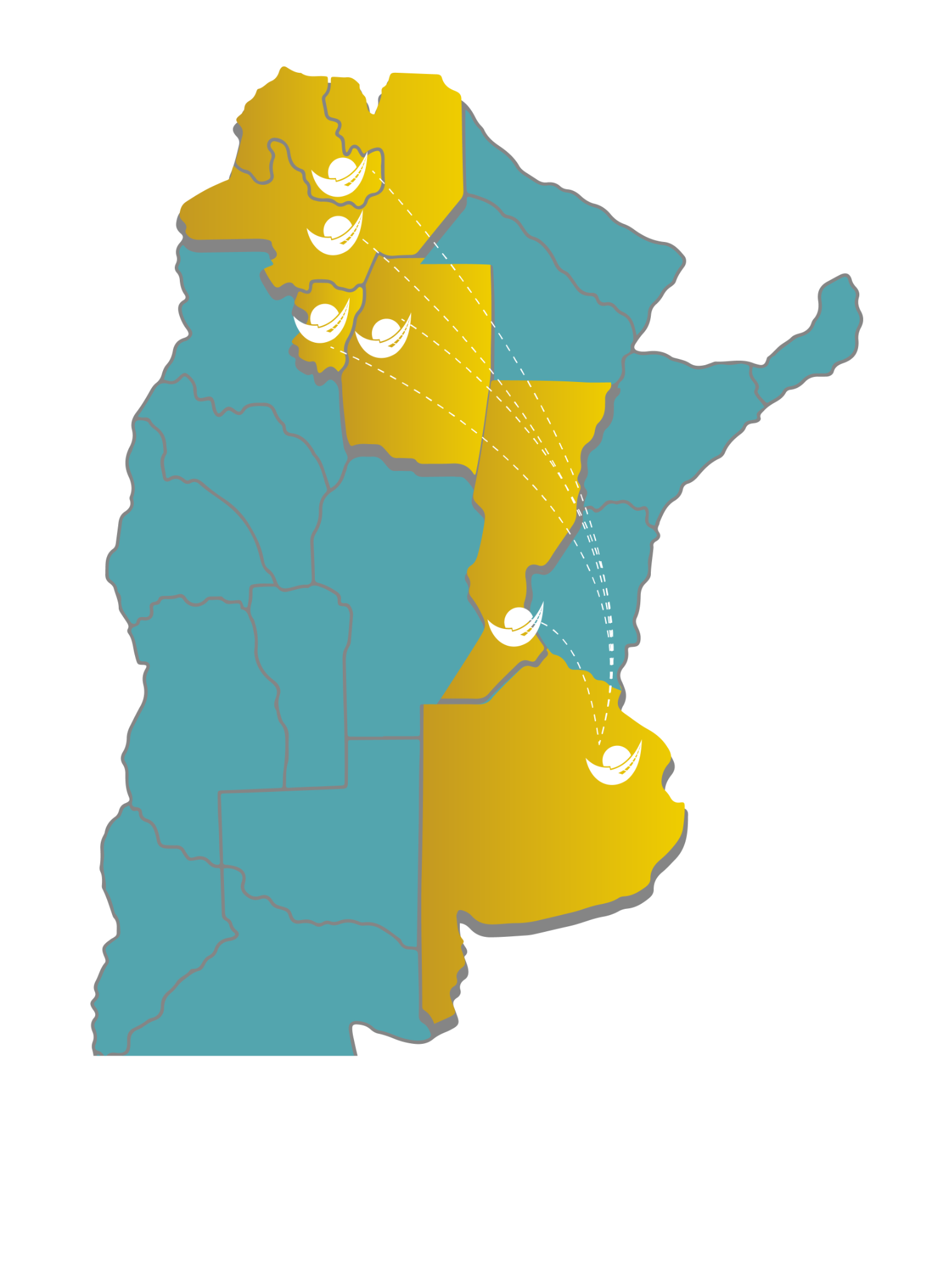 Mapa de cobertura de Transporte Alianza en Argentina